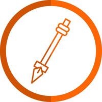 Spear Line Orange Circle Icon vector