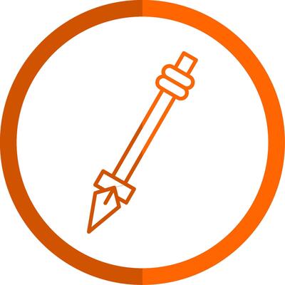 Spear Line Orange Circle Icon