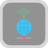 Global Flat Round Corner Icon vector