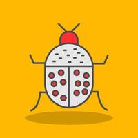 Beetle Filled Shadow Icon vector