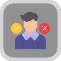 Decision Making Flat Round Corner Icon vector