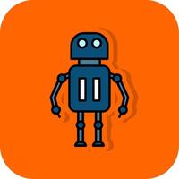 Robot Filled Orange background Icon vector