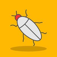 cucaracha lleno sombra icono vector