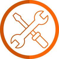 Tools Line Orange Circle Icon vector