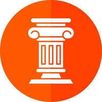 Pillar Glyph Red Circle Icon vector