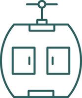 Gondola Line Gradient Round Corner Icon vector