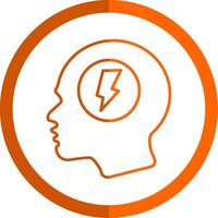 Mental Line Orange Circle Icon vector