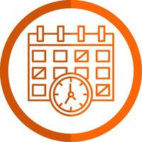 Timetable Line Orange Circle Icon vector