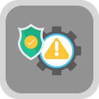 Risk Management Flat Round Corner Icon vector