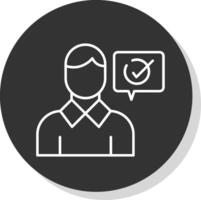 Advice Line Grey Circle Icon vector