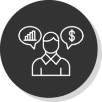 Financial Consultant Line Grey Circle Icon vector