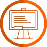 Whiteboard Line Orange Circle Icon vector