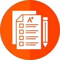 Exam Glyph Red Circle Icon vector