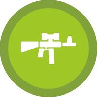 Assault Rifle Glyph Multi Circle Icon vector