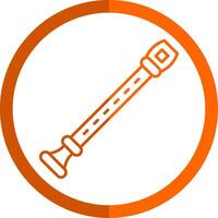 Flute Line Orange Circle Icon vector