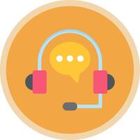 Customer Support Flat Multi Circle Icon vector