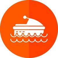 Jet Ski Glyph Red Circle Icon vector