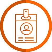 Id Card Line Orange Circle Icon vector