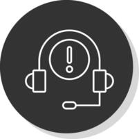 Help Line Grey Circle Icon vector