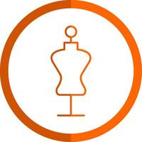 Mannequin Line Orange Circle Icon vector
