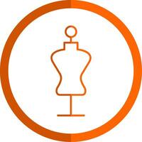 Mannequin Line Orange Circle Icon vector