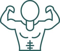 Muscle Man Line Gradient Round Corner Icon vector