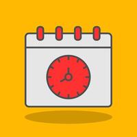 Time And Date Filled Shadow Icon vector