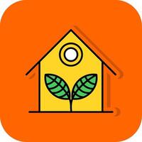 Greenhouse Filled Orange background Icon vector