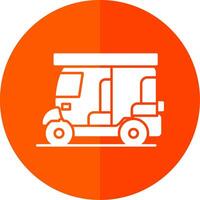 Rickshaw Glyph Red Circle Icon vector