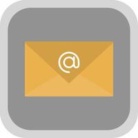 At Sign Flat Round Corner Icon vector