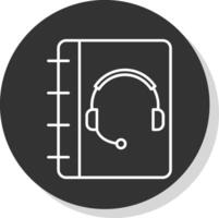 Notebook Support Line Grey Circle Icon vector