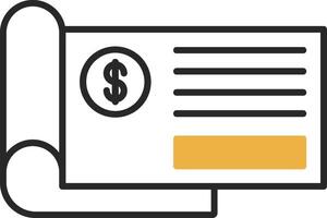 Bank Check Skined Filled Icon vector