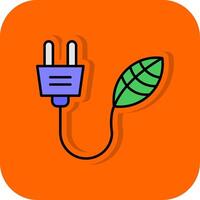 verde energía lleno naranja antecedentes icono vector