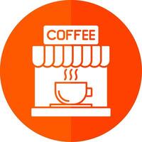 Coffee Glyph Red Circle Icon vector