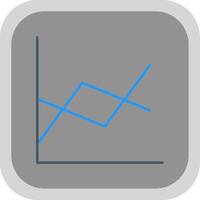 Line Chart Flat Round Corner Icon vector