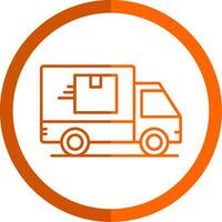 Truck Line Orange Circle Icon vector