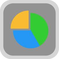 Pie Chart Flat Round Corner Icon vector