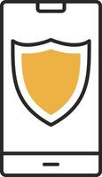 Shield Skined Filled Icon vector