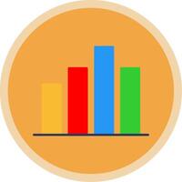 Chart Flat Multi Circle Icon vector