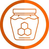 miel línea naranja circulo icono vector