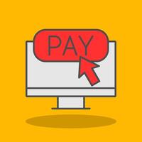Online Payment Filled Shadow Icon vector