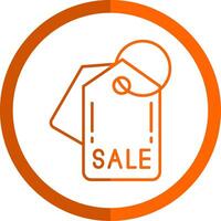 Sale Line Orange Circle Icon vector