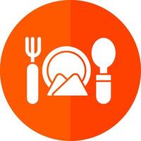 Cutlery Glyph Red Circle Icon vector