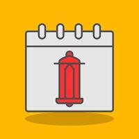 Calendar Filled Shadow Icon vector