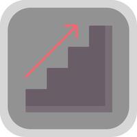 Stairs Flat Round Corner Icon vector