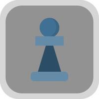 Pawn Flat Round Corner Icon vector