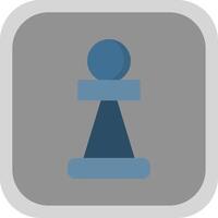 Pawn Flat Round Corner Icon vector