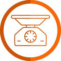 Weight Scale Line Orange Circle Icon vector