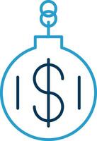 Debt Line Blue Two Color Icon vector