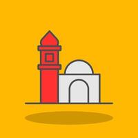 Mosque Filled Shadow Icon vector